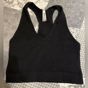 Zenana Outfitters Black Ribbed Tank Top Bralette L/XL New